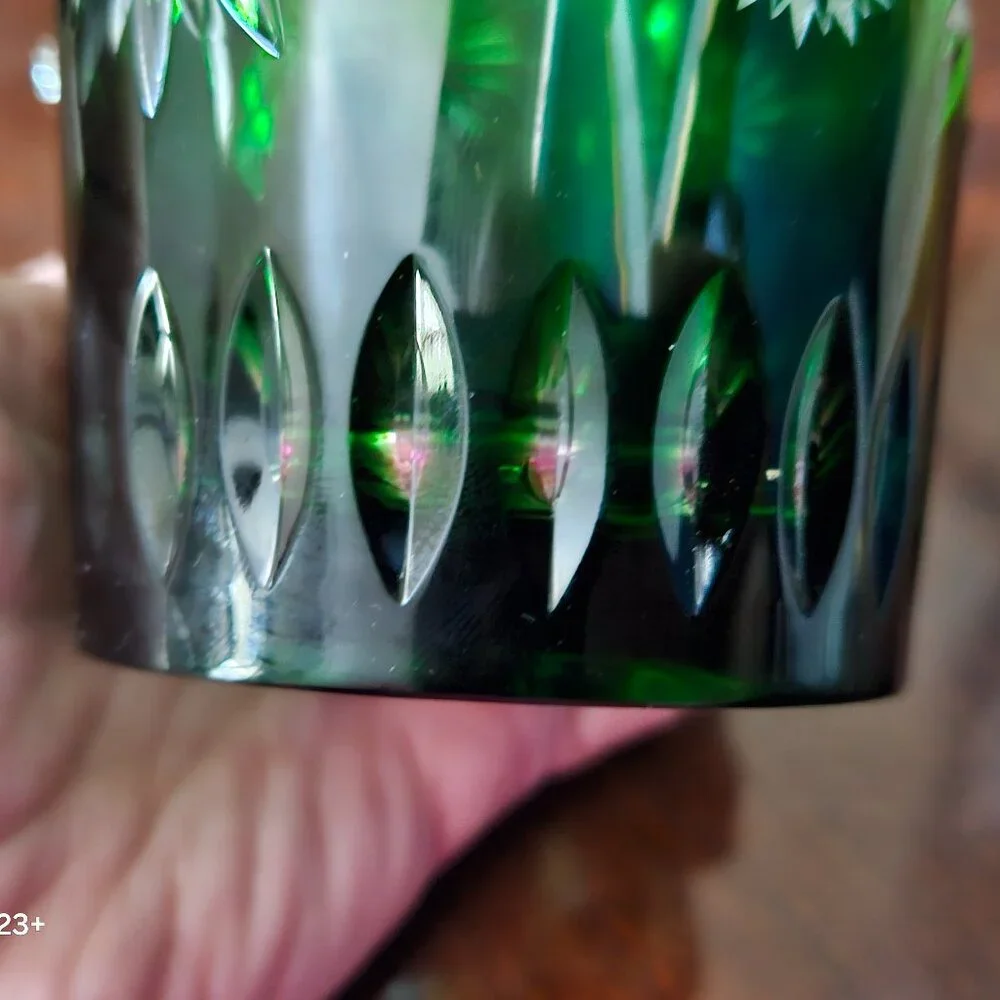 WATERFORD CRYSTAL GREEN SNOWFLAKE WISHES DOF WHISKEY CHRISTMAS GLASS TUMBLER